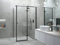 BESCO Kabina prysznicowa Pixa Black 120x80 Lewa PPL-128-195B