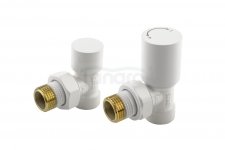 ARMATURA KRAKÓW KFA zestaw grzejnikowy, kątowy Komfort PRO, BIAŁY 758-130-44-BL