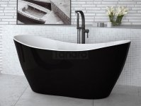 BESCO Wanna wolnostojąca Viya B&W 160x70 + klik-klak chrom #WMD-160-VBW