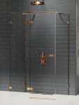 NEW TRENDY Kabina prysznicowa AVEXA COPPER 1D kwadratowa przyścienna P 90x90x200 szkło czyste 6mm Active Shield 2.0  EXK-3728