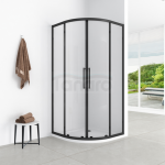 AQUAFORM KABINA PÓŁOKRĄGŁA 90X90X200 BLACK MATT, SZKŁO CZYSTE 6MM EASY CLEAN LAZURO AQ.100-502105