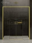 NEW TRENDY Drzwi prysznicowe wnękowe przesuwne podwójne PRIME LIGHT GOLD 140x200 D-0443A