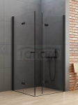 NEW TRENDY Kabina prysznicowa podwójne drzwi składane NEW SOLEO BLACK 90x90x195 D-0235A/D-0239A