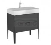 KROFAM - Szafka pod umywalkę VIBE 80cm, 2 szuflady, czarny  VI 8070-45Z-S