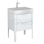 KROFAM - Szafka pod umywalkę VIBE 60cm, 2 szuflady, biało-szary  VI 6070-48Z-S