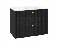 DEFTRANS szafka pod umywalkę z dwiema szufladami 80x60 Fuego D80 czarny mat 001-D-08012