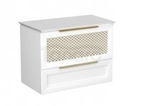KROFAM - Szafka pod umywalkę CHIC 80cm,  2 szuflady, biały satyna/złoto  CH2 7970-0/43Z-W