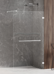 NEW TRENDY Kabina prysznicowa AVEXA WHITE walk-in 150x200 szkło czyste 8mm Active Shield 2.0 WIESZAK EXK-2958