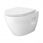 CERSANIT SET C929: MISKA ZAWIESZANA MODUO PLUS PRO OVAL VORTEX Z DESKĄ DUROPLASTOWĄ MODUO PLUS SLIM S4013-010