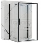 REA - Kabina Prysznicowa Przyścienna RAPID SLIDE Black-Czarna  /drzwi 130 + ścianka 80 x2 + ramię x2/