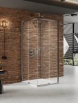 NEW TRENDY Kabina prysznicowa PRIME GUNMETAL BRUSHED 2D prostokątna przyścienna L 80x100x200 szkło czyste 6mm Active Shield 2.0 K-4961