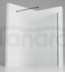 JELLOW  - ścianka prysznicowa FUJI 100 typu Walk-In szkło transparentne 8mm profil CZARNY  KN-01-W-33-100