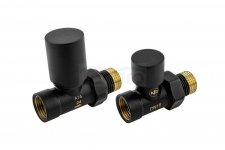 ARMATURA KRAKÓW KFA zestaw grzejnikowy, prosty Komfort PRO, CZARNY 758-030-81-BL