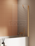 NEW TRENDY Parawan nawannowy NEW SOLEO GOLD BRUSHED stały U 70x140 szkło czyste 6mm Active Shield 2.0 P-0184