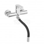 FERRO - Bateria zlewozmywakowa ALGEO ścienna, elastyczna wylewka, czarna  BAG5FB