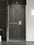 NEW TRENDY Drzwi wnękowe SMART GOLD BRUSHED 1D U 110x200 szkło czyste 8mm Active Shield 2.0 - UCHWYT RELING EXK-7511