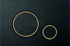 AQUAFORM - Przycisk uruchamiający OPTIMA BLACK/GOLD do sytemu podtynkowego WC koła czarny matowy-złoty  AQ.501-30208