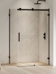 NEW TRENDY Kabina prysznicowa SOFTI BLACK X 1D kwadratowa L 100x100x200 szkło czyste 8mm Active Shield 2.0 EXK-5379