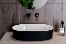 BESCO Umywalka nablatowa Lova Matt B&W #UMM-LBW-N