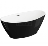 POLIMAT Wanna wolnostojąca czarny połysk MANGO 150 x 75 cm 00519