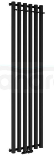 AQUAFORM - Grzejnik łazienkowy ASAMI PLUS pionowy 1800X422 618W / przył. dolne 50MM z wieszakami czarny  GRŁ-G/AP-1800X422-C 