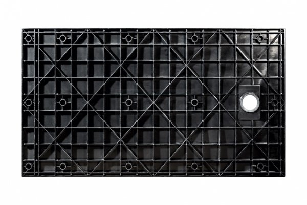 BESCO Brodzik prostokątny 120x80 Vexo Marble Black 120 VMB-120-80-P