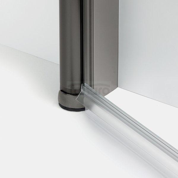 NEW TRENDY Kabina prysznicowa NEW SOLEO GUNMETAL BRUSHED 2D prostokątna U 80x100x195 szkło czyste 6mm Active Shield - wahadłowe K-2179