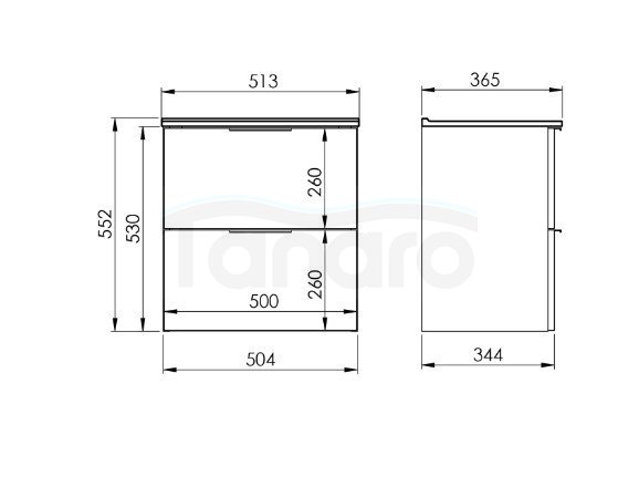 ELITA Zestaw z umywalką SET STREET PLUS 2S  50 x 53 x 34 (cm) FUME MATT PDW 168900/RE020500107020
