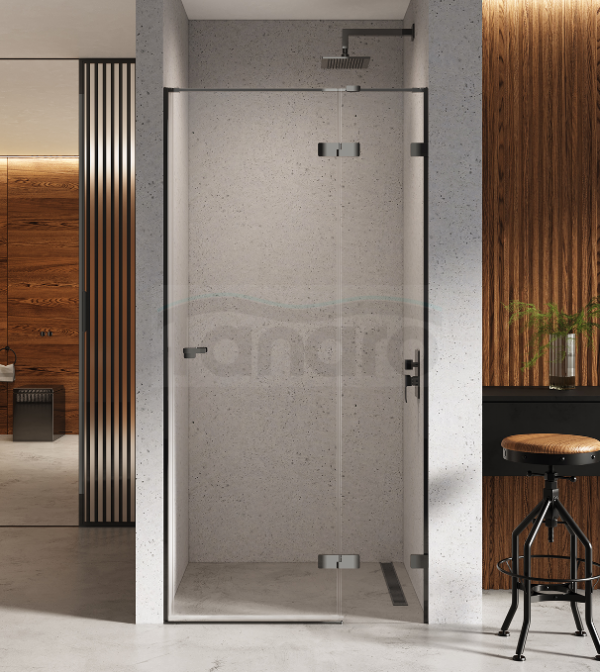 NEW TRENDY Drzwi wnękowe Eventa Black Chrome, drzwi pojedyncze 100x200 EXK-6132 PRAWE
