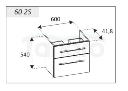 AQUAFORM - szafka podumywalkowa dwu szufladowa MADRID 60 fume matt AQ.401-164348