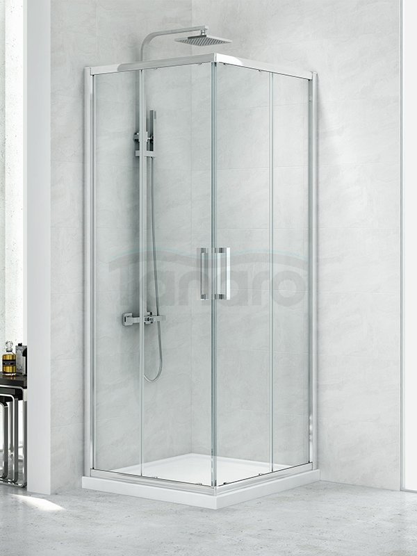NEW TRENDY Kabina prostokątna drzwi przesuwne NEW PRAKTIC 90x100x195 K-0492