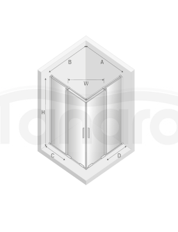 NEW TRENDY Kabina prysznicowa drzwi podwójne przesuwne SMART 80x110x200 EXK-4058