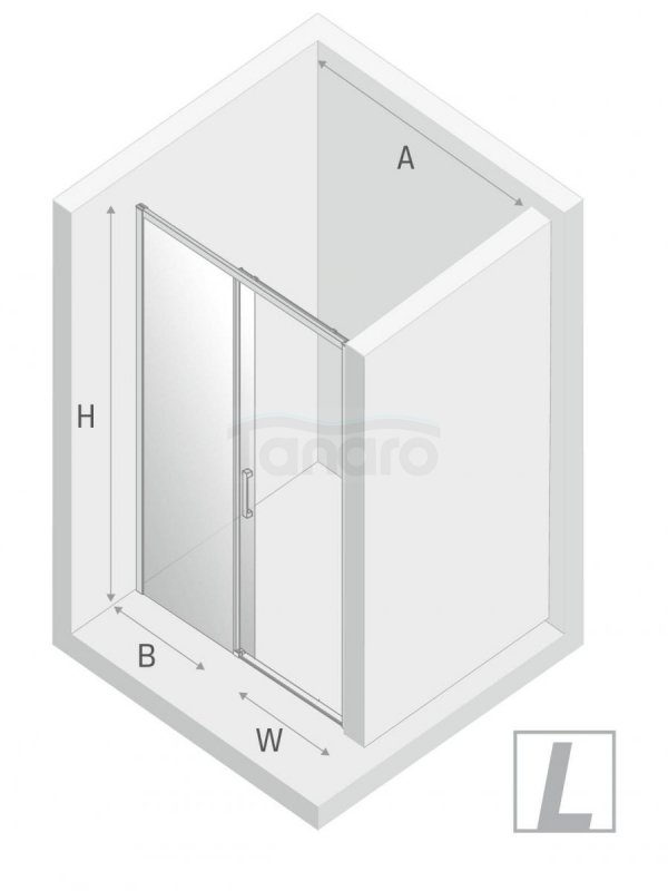 NEW TRENDY Drzwi wnękowe prysznicowe przesuwne PRIME WHITE 130x200 D-0406A/D-0407A