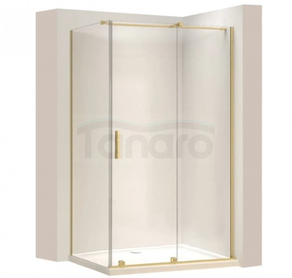 REA - Kabina Prysznicowa MONTANA Gold Brush / Złota Szczotkowana 110x100  /drzwi 110 + ścianka 100/