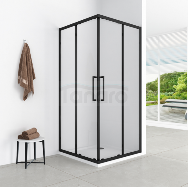AQUAFORM LAZURO KABINA KWADRATOWA 80X80X200 BLACK MATT, SZKŁO CZYSTE 6MM EASY CLEAN AQUAFORM AQ.101-502108