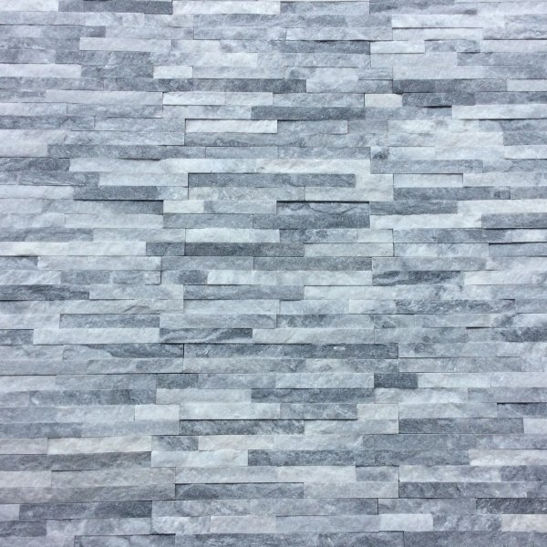 CAPITILE  - Panel ścienny Kwarcyt Biało-Szary - kamienny kwarcyt Stackstone Cloud Grey łupany, naturalny 10x36x0,8-1,3 cm /opakowanie 0,396m2/