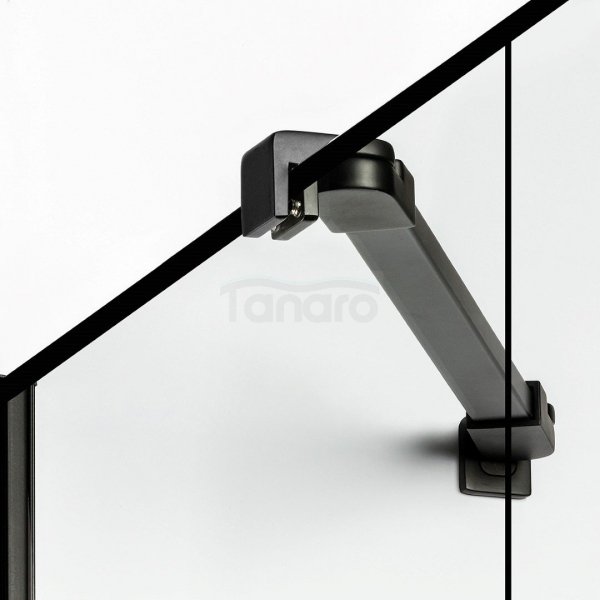NEW TRENDY - Kabina kwadratowa New Renoma BLACK 90x90x195  D-0274A/D-0119B  PRAWA