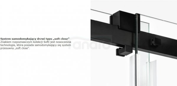 NEW TRENDY Kabina prysznicowa SOFTI BLACK 110x90x200 EXK-3971