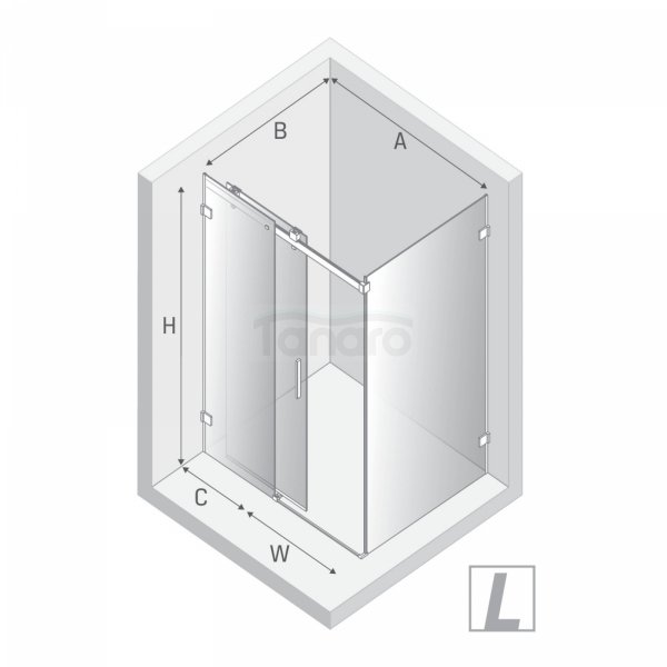 NEW TRENDY Kabina prysznicowa SOFTI BLACK X 1D kwadratowa L 100x100x200 szkło czyste 8mm Active Shield 2.0 EXK-5379