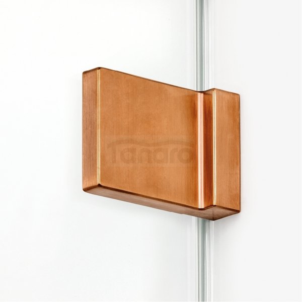 NEW TRENDY Kabina prysznicowa AVEXA COPPER 1D kwadratowa przyścienna L 90x90x200 szkło czyste 6mm Active Shield 2.0  EXK-3698