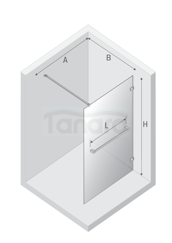 NEW TRENDY Kabina prysznicowa AVEXA WHITE walk-in 130x200 szkło czyste 8mm Active Shield 2.0 WIESZAK EXK-2956