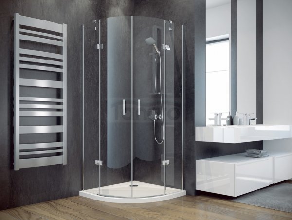 BESCO Kabina prysznicowa półokrągła 80x80x195 Viva Chrom VP-80-195-C