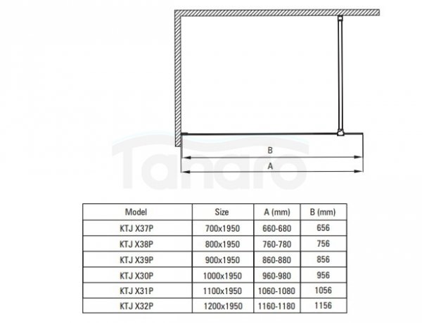DEANTE - Ścianka prysznicowa PRIZMA walk-in 80 cm chrom KTJ_038P