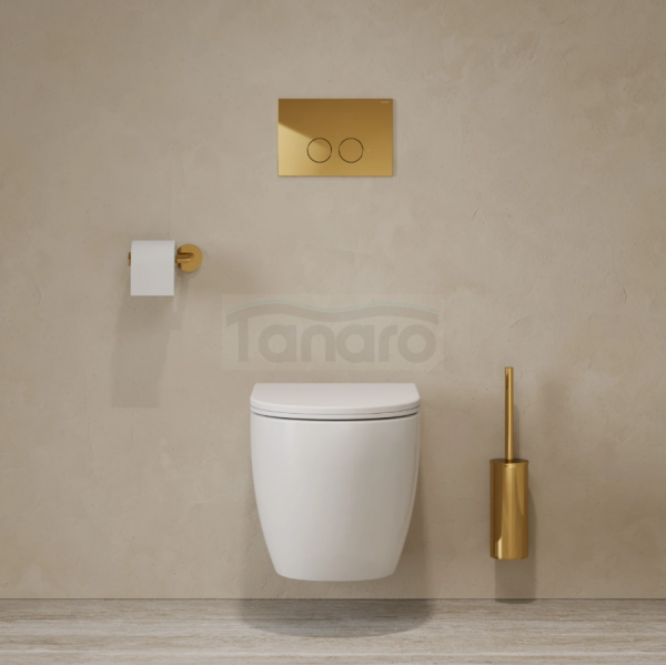 OMNIRES STRONGFRAME stelaż podtynkowy do miski toaletowej + MINIMAL przycisk spłukujący FLUSH SET złoty połysk STFWC1M-RGL