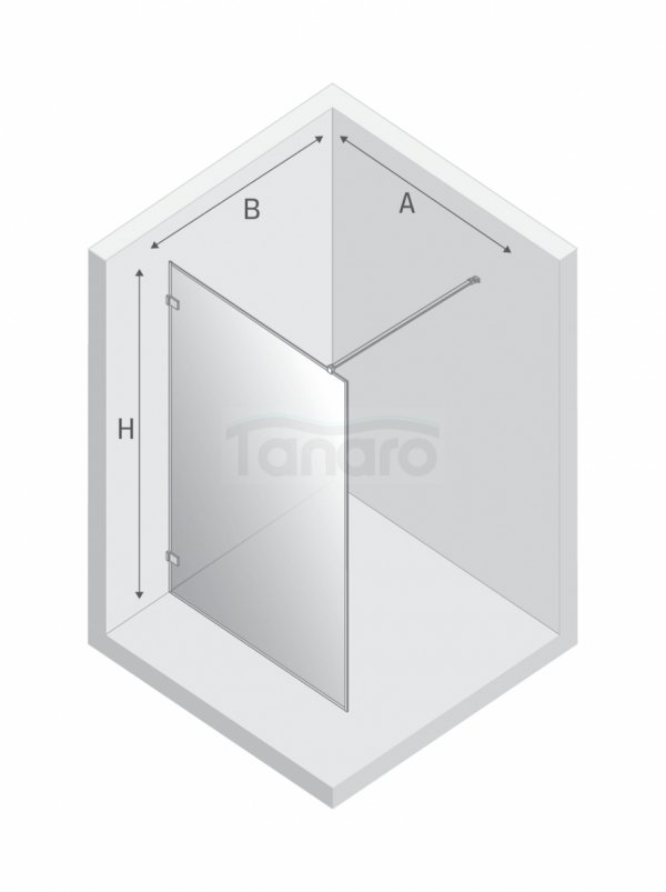 NEW TRENDY Kabina prysznicowa walk in Avexa White, jednoelementowa 130x200 Grubość szkła 8mm EXK-2934