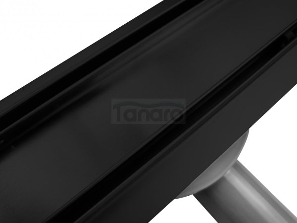AQUALine - Odpływ liniowy podłogowy 2w1 pod płytkę CZARNY Matowy Obrotowy syfon 70cm R04BK700
