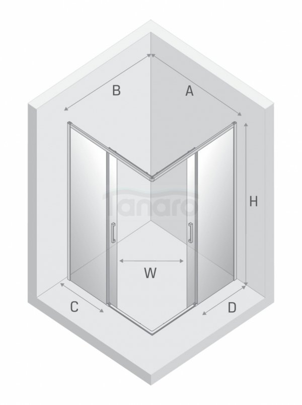 NEW TRENDY Kabina prysznicowa PRIME COPPER BRUSHED 2D kwadratowa 80x80x200 szkło czyste 6mm Active Shield 2.0 D-0808A/D-0809A