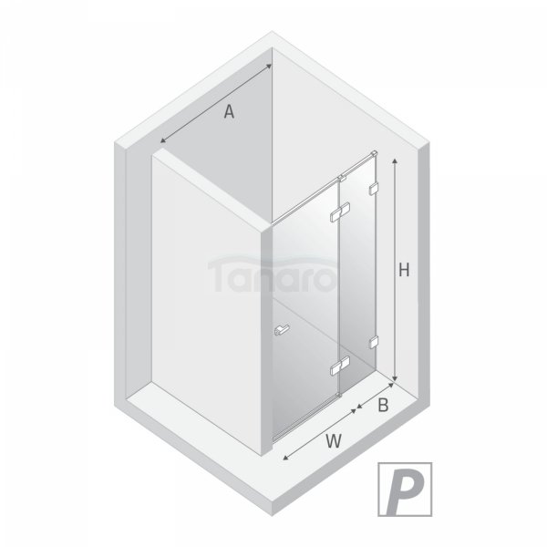 NEW TRENDY Drzwi wnękowe EVENTA BLACK CHROME 1D P 110x200 szkło czyste 8mm Active Shield 2.0 EXK-6134