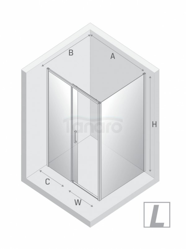 NEW TRENDY Kabina prysznicowa PRIME GUNMETAL BRUSHED 1D prostokątna L 120x100x200 szkło czyste 6mm Active Shield 2.0 D-0889A/D-0355B