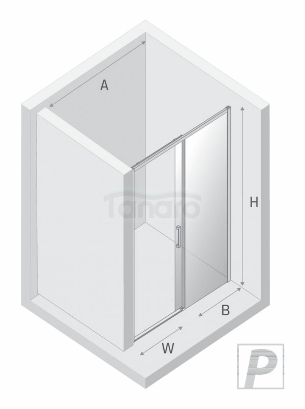 NEW TRENDY Drzwi wnękowe PRIME GUNMETAL BRUSHED 1D P 110x200 szkło czyste 6mm Active Shield 2.0 D-0888A